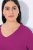 Ulla Popken Back To Basics V-Neck Relaxed Fit Cotton Tee Berry - Camisetas - Camisetas para mujer