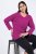 Ulla Popken Back To Basics V-Neck Relaxed Fit Cotton Tee Berry - Camisetas - Camisetas para mujer