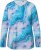 Ulla Popken Marble Ski Top with Gaiter Bright Turquoise - Camisetas estampadas para mujer - 
