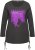 Ulla Popken Tie Hem Long Sleeve Graphic Tee Charcoal Grey Melange - Camisetas estampadas para mujer - 