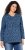 Ulla Popken Geometric Print 3/4 Sleeve Pleated Tee Navy Blue - Camisetas estampadas para mujer - 