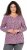Ulla Popken Geometric Print 3/4 Sleeve Pleated Tee Raspberry - Camisetas estampadas para mujer - 