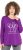 Ulla Popken Metallic Graphic Holiday Tee Dark Purple - Camisetas estampadas para mujer - 