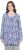 Ulla Popken Allover Printed Pleated Long Sleeve Tee Dark Blue - Camisetas estampadas para mujer - 