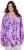 Ulla Popken Allover Printed Pleated Long Sleeve Tee Lavender - Camisetas estampadas para mujer - 