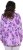 Ulla Popken Allover Printed Pleated Long Sleeve Tee Lavender - Camisetas estampadas para mujer - 