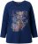 Ulla Popken Inverted Seam Long Sleeve Graphic Tee Ink Blue - Camisetas - 
