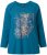 Ulla Popken Inverted Seam Long Sleeve Graphic Tee Teal - Camisetas estampadas para mujer - 