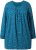 Ulla Popken Pleated Confetti Print Long Sleeve Tee Teal - Camisetas estampadas para mujer - 