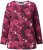 Ulla Popken Abstract Print Long Sleeve Tee Dark Ruby - Camisetas estampadas para mujer - 