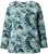 Ulla Popken Abstract Print Long Sleeve Tee Teal Green - Camisetas estampadas para mujer - 