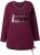 Ulla Popken Your Story Sequined Long Sleeve Tunic Tee Dark Ruby - Camisetas estampadas para mujer - 