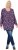 Ulla Popken Pleated Long Sleeve Floral Knit Tunic Ink Blue - Camisetas estampadas para mujer - 