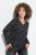 Ulla Popken Allover Printed Long Sleeve Tee Black - Camisetas estampadas para mujer - Camisetas estampadas para mujer