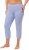 Ulla Popken Basic Stretch Knit Capris Blue - Vaqueros & Pantalones de Mujer Tallas Grandes – Plus Size - 