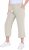 Ulla Popken Cool Linen Elastic Waist Capri Pants Brown - Vaqueros & Pantalones de Mujer Tallas Grandes – Plus Size - 