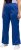 Ulla Popken Snap Placket Side Seam Wide Leg Recycled Polyester Knit Joggers Blue - Vaqueros & Pantalones de Mujer Tallas Grandes – Plus Size - 