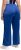 Ulla Popken Snap Placket Side Seam Wide Leg Recycled Polyester Knit Joggers Blue - Vaqueros & Pantalones de Mujer Tallas Grandes – Plus Size - 