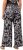 Ulla Popken Checkered Floral Elastic Waist Palazzo Paints Black - Vaqueros & Pantalones de Mujer Tallas Grandes – Plus Size - 