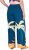 Ulla Popken Abstract Landscape Elastic Waist Palazzo Pants Blue - Vaqueros & Pantalones de Mujer Tallas Grandes – Plus Size - 
