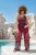 Ulla Popken Mixed Palm Print Elastic Waist Palazzo Pants Red - Vaqueros & Pantalones de Mujer Tallas Grandes – Plus Size - 