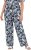 Ulla Popken Feather Print Elastic Waist Pants Blue - Vaqueros & Pantalones de Mujer Tallas Grandes – Plus Size - 