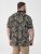 D555 Palmer Leaf Printed Jacquard Collar & Cuff Chest Pocket Polo Black - Polos - Polos 2XL-8XL