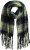 Ulla Popken Plaid Long Fringe Scarf Yellow Green - Accesorios - 