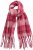 Ulla Popken Plaid Long Fringe Scarf Aubergine - Accesorios - 