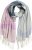 Ulla Popken Cozy Lettering Fringed Scarf Pink and Blue - Accesorios - 