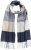 Ulla Popken Checked Fringed Hem Scarf Dark Putty - Accesorios - 