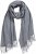 Ulla Popken Ribbed Knit Fringed Hem Scarf Grey Melange - Accesorios - 