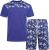 Kam Jeans 5002 Palm Tree Panel Tee And Short Set Electric Blue - Camisetas - Camisetas - 2XL-14XL
