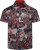 Kam Jeans 6062 Skull And Roses Print Short Sleeve Shirt Black - Camisas - Camisas 2XL-10XL