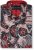 Kam Jeans 6062 Skull And Roses Print Short Sleeve Shirt Black - Camisas - Camisas 2XL-10XL