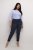 Kaffe Curve Leana Pantalones Chino 7/8 Azul Marino Medianoche - Vaqueros & Pantalones de Mujer Tallas Grandes – Plus Size - 