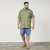 North Latitude 61109 Camisa de Manga Corta con Cuello Mao Verde Oliva - Camisas - Camisas 2XL-10XL