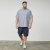 North Latitude 61164 Camisa a Rayas con Cuello Mao Gris - Camisas - Camisas 2XL-10XL