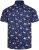 Kam Jeans 6068 Flamingo Short Sleeve Shirt Navy - Camisas - Camisas 2XL-10XL
