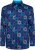 Kam Jeans 6071 Record Print Long Sleeve Shirt Navy - Camisas - Camisas 2XL-10XL