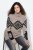Ulla Popken Aztec Pattern Turtleneck Sweater Pebble Grey - Sudaderas y hoodies - Sudaderas, Hoodies y Punto Cómodos