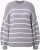 Ulla Popken Oversized Striped Balloon Sleeve Sweater Grey Melange - Sudaderas y hoodies - 