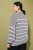Ulla Popken Oversized Striped Balloon Sleeve Sweater Grey Melange - Sudaderas y hoodies - 