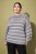 Ulla Popken Oversized Striped Balloon Sleeve Sweater Grey Melange - Sudaderas y hoodies - 