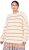 Ulla Popken Oversized Striped Balloon Sleeve Sweater Off-White - Sudaderas y hoodies - 