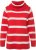 Ulla Popken Stripe Fine Knit Turtleneck Sweater Light Red - Sudaderas y hoodies - 