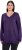 Ulla Popken Soft Fine Knit Pullover V-Neck Sweatshirt Deep Violet - Sudaderas y hoodies - 