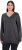 Ulla Popken Casual V-Neck Long Sleeve Sweater Charcoal Grey Melange - Sudaderas y hoodies - 