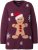 Ulla Popken Gingerbread Man Christmas Sweater Dark Wine Red - Sudaderas y hoodies - 