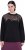 Ulla Popken Tulle Panel Sweatshirt Black - Sudaderas y hoodies - 